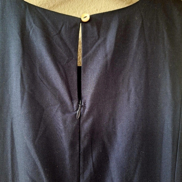 NWT Label Ritu Kumar Navy Janette Midi Dress Embroidred Pleated Womens Size L - Picture 9 of 10